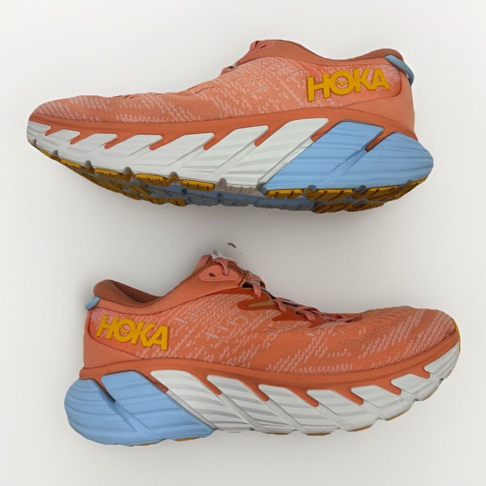 Hoka One One Gaviota 4 Womens Size 10 Running Shoes Jogging Sneakers Shell Coral